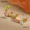 Wholesale Fashion Geometric Daisy Flower Stainless Steel Earrings With 18K Electroplating For Women