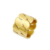 Wholesale Fashion Geometric Design Wide Face Ring Titanium Steel 18K Gold Electroplated Jewelry