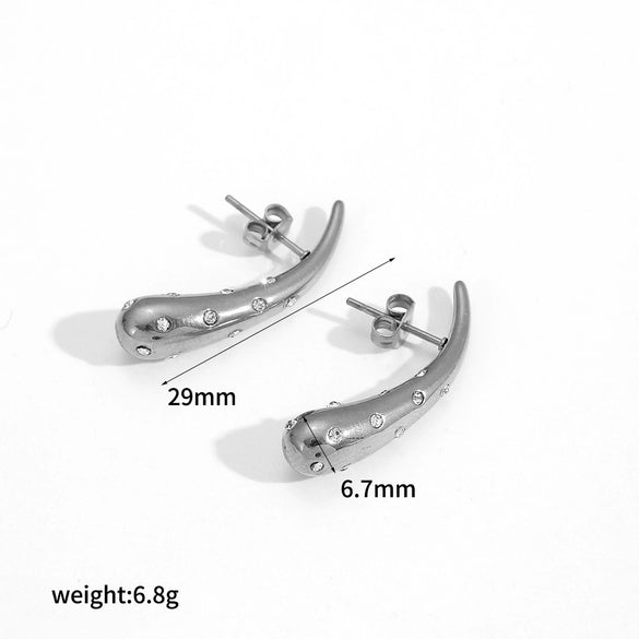 Wholesale Fashion Geometric Drop Shape Stainless Steel Electroplated Women's Earrings
