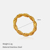 Wholesale Fashion Geometric Embossed Electroplated Titanium Steel Women's Ring
