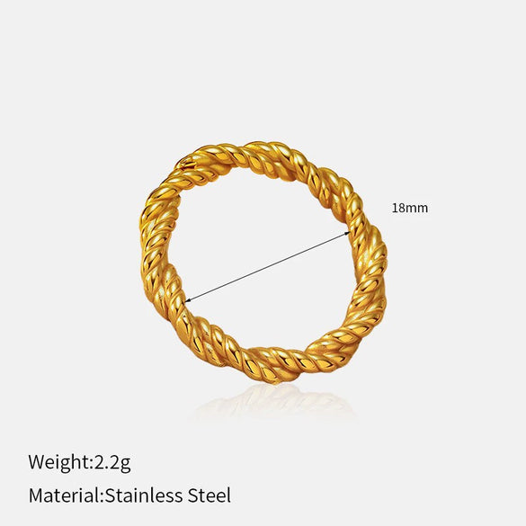 Wholesale Fashion Geometric Embossed Electroplated Titanium Steel Women's Ring