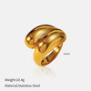 Wholesale Fashion Geometric Embossed Electroplated Titanium Steel Women's Ring