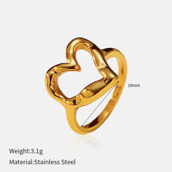 Wholesale Fashion Geometric Embossed Electroplated Titanium Steel Women's Ring