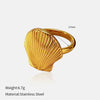 Wholesale Fashion Geometric Embossed Electroplated Titanium Steel Women's Ring