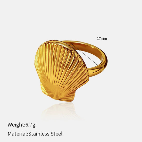 Wholesale Fashion Geometric Embossed Electroplated Titanium Steel Women's Ring