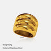 Wholesale Fashion Geometric Embossed Electroplated Titanium Steel Women's Ring