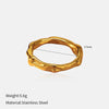 Wholesale Fashion Geometric Embossed Electroplated Titanium Steel Women's Ring