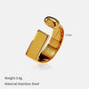 Wholesale Fashion Geometric Embossed Electroplated Titanium Steel Women's Ring