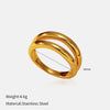 Wholesale Fashion Geometric Embossed Electroplated Titanium Steel Women's Ring