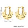 Wholesale Fashion Geometric Fanshaped Stainless Steel Goldplated Women's Earrings