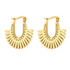 Wholesale Fashion Geometric Fanshaped Stainless Steel Goldplated Women's Earrings