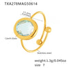 Wholesale Fashion Geometric Fiberglass And 316L Stainless Steel Bead Ring With Electroplating Luxury Jewelry For Women