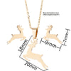 Wholesale Fashion Geometric Flying Deer Snowflake Feather Hollow Skull Stainless Steel Earrings Necklace With Electroplating For Women