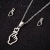 Wholesale Fashion Geometric Flying Deer Snowflake Feather Hollow Skull Stainless Steel Earrings Necklace With Electroplating For Women