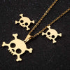 Wholesale Fashion Geometric Flying Deer Snowflake Feather Hollow Skull Stainless Steel Earrings Necklace With Electroplating For Women