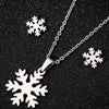 Wholesale Fashion Geometric Flying Deer Snowflake Feather Hollow Skull Stainless Steel Earrings Necklace With Electroplating For Women