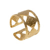 Wholesale Fashion Geometric Goldplated Stainless Steel Wide Ring For Women