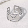 Wholesale Fashion Geometric Goldplated Stainless Steel Wide Ring For Women