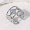 Wholesale Fashion Geometric Goldplated Stainless Steel Wide Ring For Women