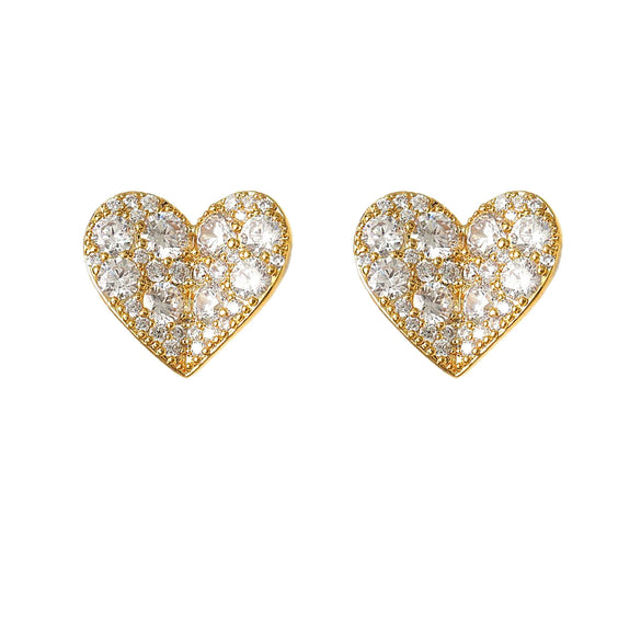 Wholesale Fashion Geometric Heart Shape Copper Electroplated Earrings For Women