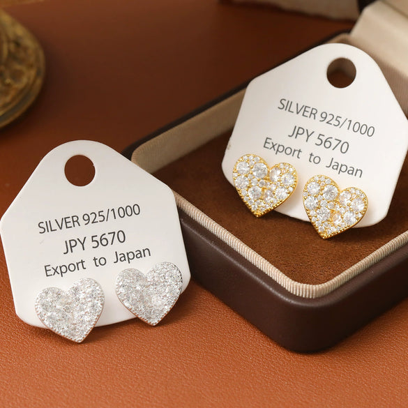 Wholesale Fashion Geometric Heart Shape Copper Electroplated Earrings For Women