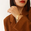 Wholesale Fashion Geometric Joker Cross Open Bracelet Titanium Steel 18K Gold Plated Jewelry