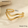 Wholesale Fashion Geometric Lines Color Matching Titanium Steel And Stainless Steel Electroplated Women's Bracelet