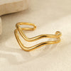 Wholesale Fashion Geometric Lines Color Matching Titanium Steel And Stainless Steel Electroplated Women's Bracelet