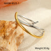 Wholesale Fashion Geometric Lines Color Matching Titanium Steel And Stainless Steel Electroplated Women's Bracelet