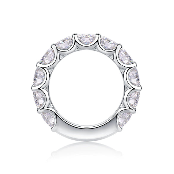 Wholesale Fashion Geometric Moissanite Inlaid 925 Silver Ring
