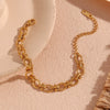 Wholesale Fashion Geometric Oval Flower Handmade Chain Bracelet Stainless Steel 18K Gold Plated For Women