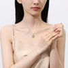 Wholesale Fashion Geometric Pigeon Egg Shaped Yellow Diamond 925 Sterling Silver Necklace With Floral Cut Zircon Pendant