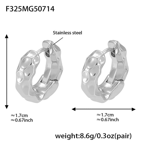 Wholesale Fashion Geometric Rivet Hoop Earrings 316L Stainless Steel Electroplated For Women