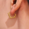 Wholesale Fashion Geometric Rivet Hoop Earrings 316L Stainless Steel Electroplated For Women