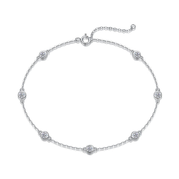 Wholesale Fashion Geometric S925 Silver Moissanite Inlay Fiveflower Bracelet For Women