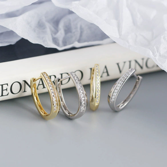 Wholesale Fashion Geometric S925 Sterling Silver Electroplated Wind Earrings For Women