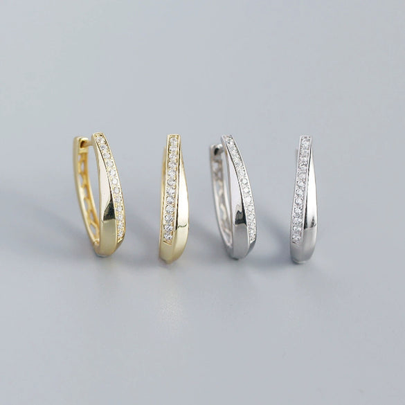Wholesale Fashion Geometric S925 Sterling Silver Electroplated Wind Earrings For Women