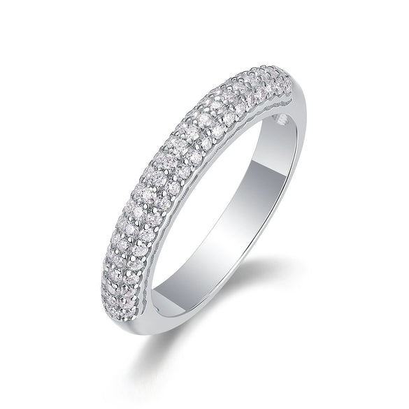 Wholesale Fashion Geometric 925 Silver Ring Set With Diamonds