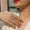 Wholesale Fashion Geometric Silver 925 S925 Silver Ring Set With Diamonds For Women