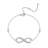 Wholesale Fashion Geometric Silver 925 Silver Bracelet Set With Diamonds