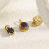Wholesale Fashion Geometric Solid Barrel Bead Jewelry Accessories Stainless Steel 18K Gold Plated Round Zirconium Pendant For Women