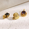 Wholesale Fashion Geometric Solid Barrel Bead Jewelry Accessories Stainless Steel 18K Gold Plated Round Zirconium Pendant For Women