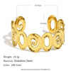 Wholesale Fashion Geometric Spiral Cut Out Design Oil Pressure 18K Gold Plated Stainless Steel Hand Bracelet