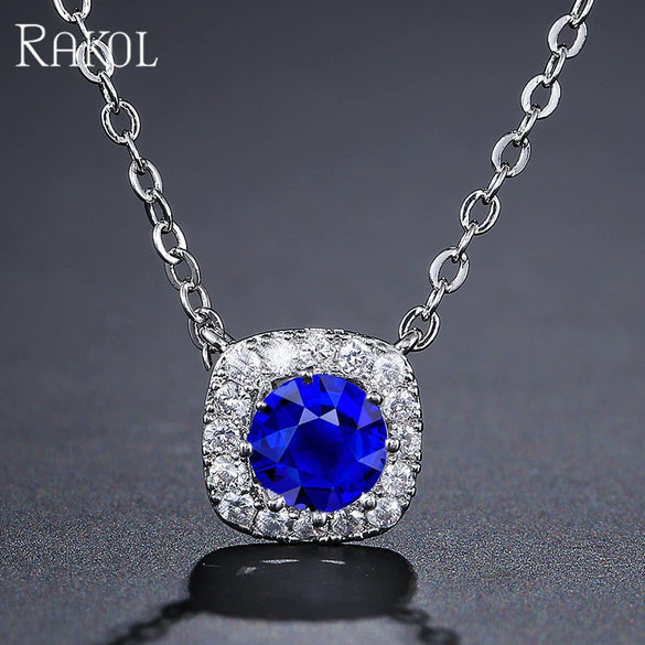 Wholesale Fashion Geometric Square Necklace Inlaid Aaa Zircon Full Diamond Allmatch Pendant For Women