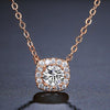 Wholesale Fashion Geometric Square Necklace Inlaid Aaa Zircon Full Diamond Allmatch Pendant For Women