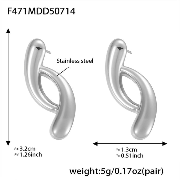 Wholesale Fashion Geometric 316L Stainless Steel Earrings With Electroplating Processing