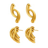 Wholesale Fashion Geometric 316L Stainless Steel Earrings With Electroplating Processing