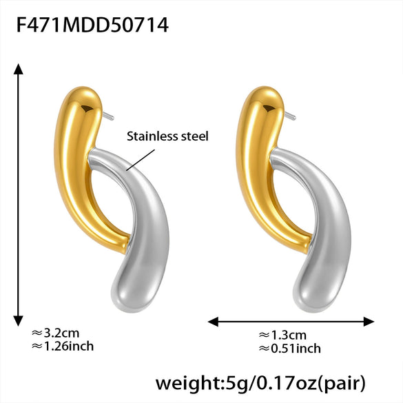 Wholesale Fashion Geometric 316L Stainless Steel Earrings With Electroplating Processing