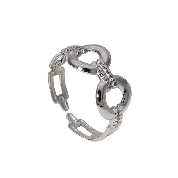 Wholesale Fashion Geometric Stainless Steel Electroplated Adjustable Open Ring For Women