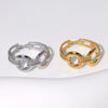Wholesale Fashion Geometric Stainless Steel Electroplated Adjustable Open Ring For Women